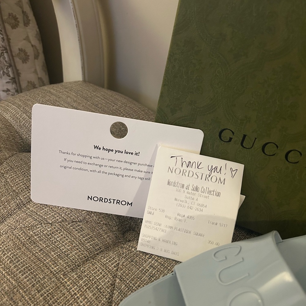 Gucci Sky Blue Rubber Platform Sandals - Picture 2 of 3